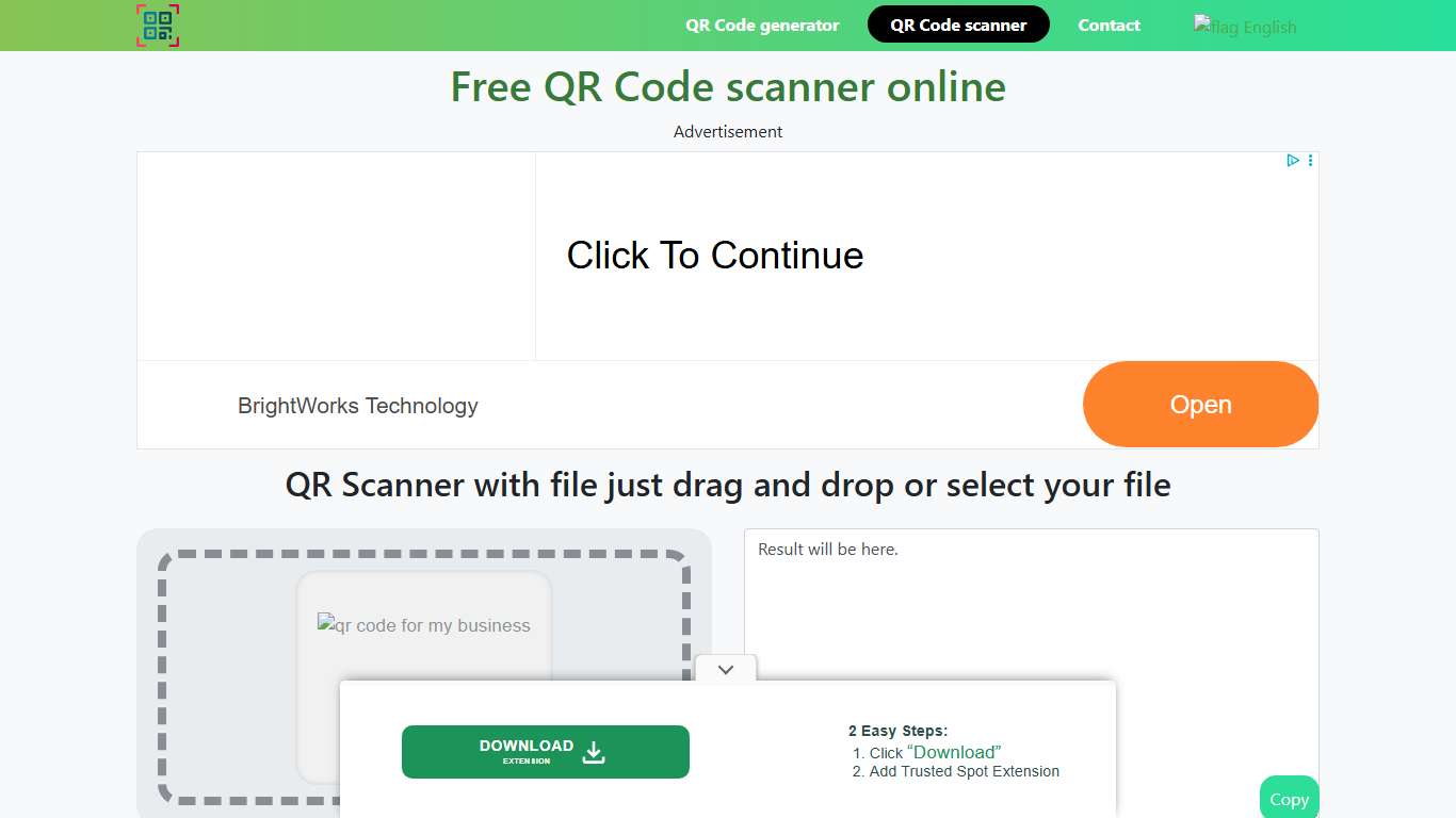 4qrcode - Free online QR Code reader camera or with image